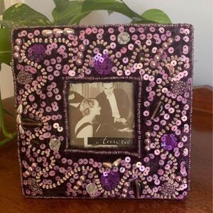 New Beautiful Purple Sequin Frame